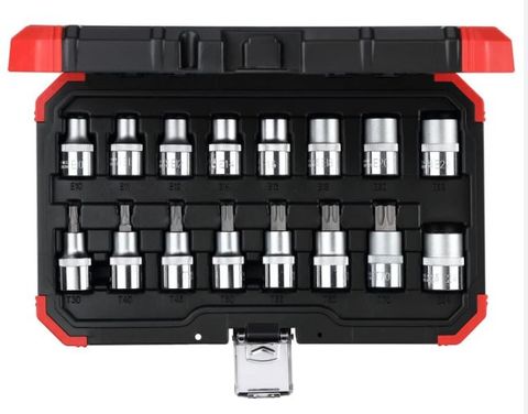 SOCKET SET TORX CRV GEDORE 1/2SD 16PCS