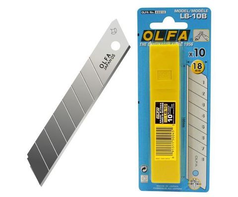 BLADE SNAP OFF 18MM OLFA HEAVY DUTY LB-10B PK10