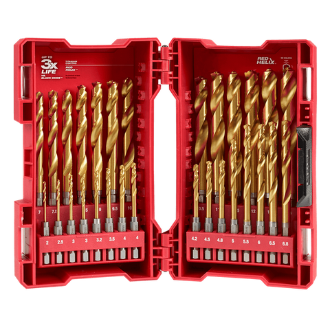 DRILL BIT SET MILW HSS TITANIUM 1-13MM