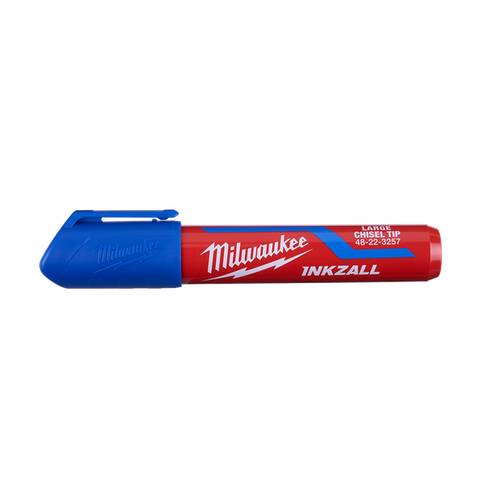 MILWAUKEE INKZALL� BLUE LARGE CHISEL TIP MARKER
