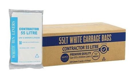 BIN LINER 27LTR WHITE 50BAGS/ROLL (BOX20)