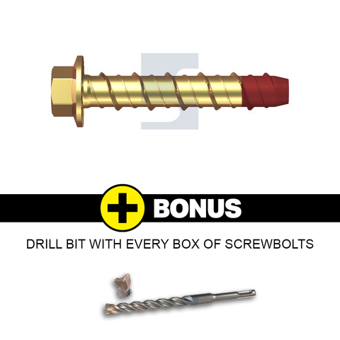 SCREWBOLT XBOLT HEX 10X100 ZINC (BOX 50) *BONUS