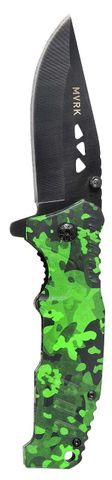 KNIFE FOLDING GREEN CAMO S/S BLADE MVRK
