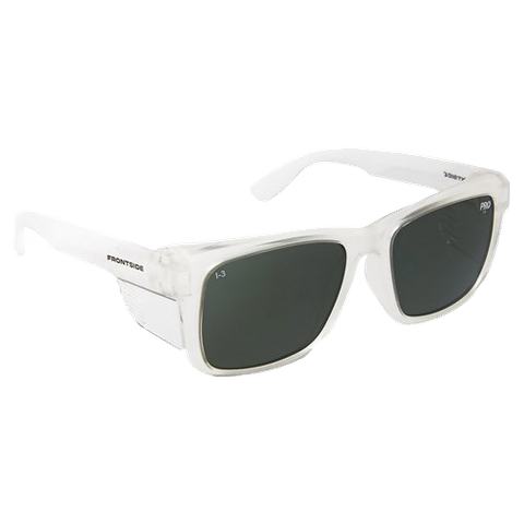 GLASSES SAFETY FRONTSIDE SMOKE LENS CLR FRAME