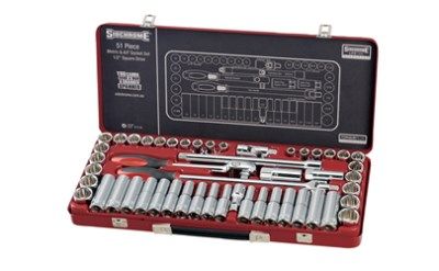SOCKET SET SIDCHROME 1/2"DR AF/MET 51PCS SET