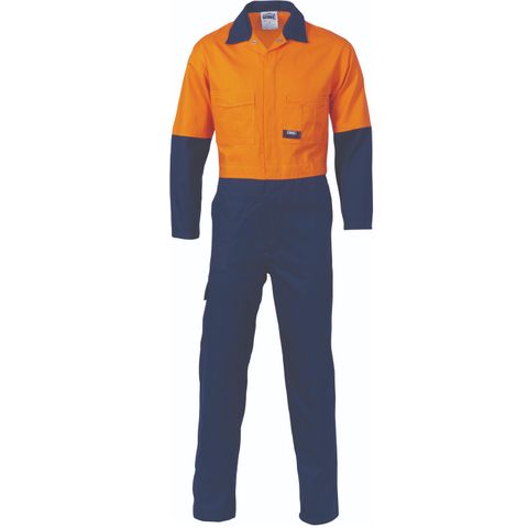 COVERALL DNC COTTON ORG/NAVY 82R