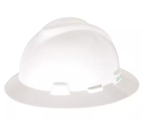 HARD HAT FULL BRIM 4 POINT WHITE MSA