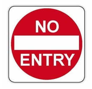 SIGN NO ENTRY 450X450 CL1 ALUM REFLECTIVE