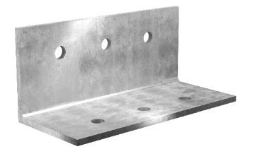 ANGLE BRACKET GALV 125X125X8 288MM M16 HOLES