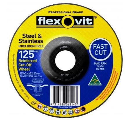 DISC CUT OFF METAL FLEXOVIT 125X3.4X22.23MM