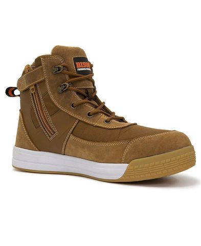 BOOT DUNE HIGHTOP ZIP SIDE LACEUP BROWN 12