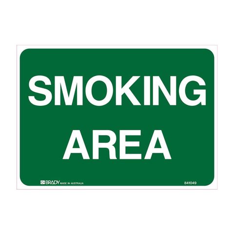 SIGN SMOKING AREA 450MM X 600MM METAL