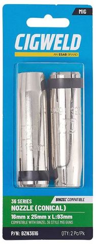 NOZZLE MIG WELDSKIL 16MM BINZEL 36 (PK 2)