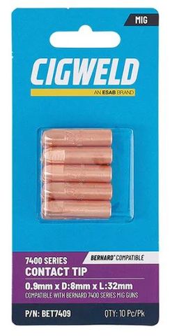 CONTACT TIP MIG WELDSKIL 0.9MM BERNARD 74 (PK10)