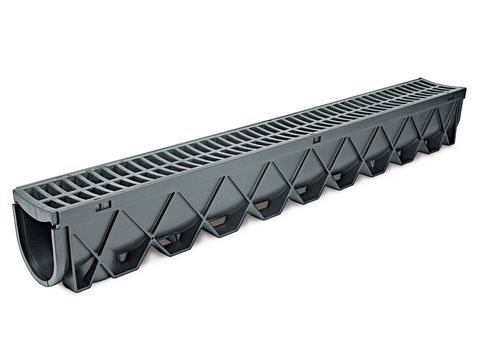 RELN CHANNEL/GRATE PVC BLACK 100X1M