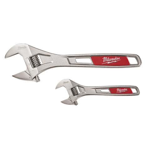 MILWAUKEE 2 PC 152MM & 254MM ADJUSTABLE WRENCH SET