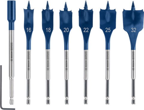 SPADE BIT SET HEX BOSCH SELF CUT SPEED 7PC
