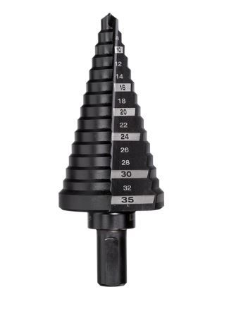 STEP DRILL BIT 14 HOLE 6MM-35MM MILW METRIC