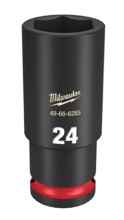 SOCKET IMP MILW SHOCKWAVE 1/2" DR DEEP 24MM (PCE)