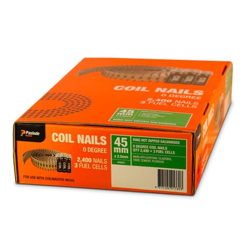 NAIL COIL PASLODE 45X2.5MM HDG WITH 3 FC (BOX2400)