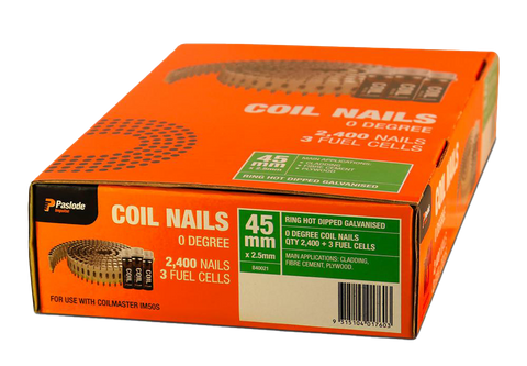 NAIL COIL PASLODE 45X2.5MM HDG WITH 3 FC (BOX2400)