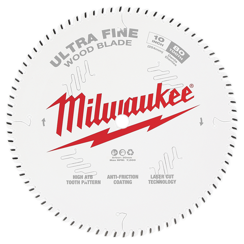 MILWAUKEE 254MM (10") 80T WOOD CIRCULAR SAW BLADE