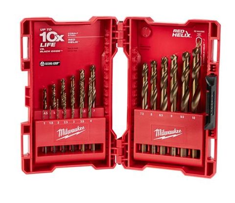 MILWAUKEE RED HELIX™ COBALT DRILL BIT SET 19 PIECE