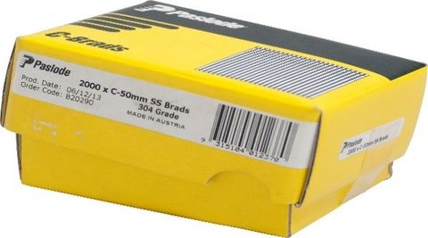 NAIL BRAD PASLODE 50MM C50 S/S (BOX 2000) B20290