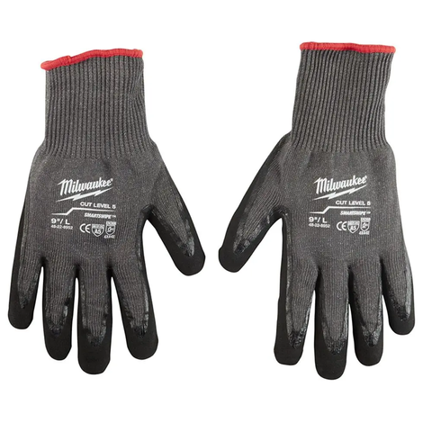 MILWAUKEE 12 PK CUT 5(E) NITRILE DIPPED GLOVES