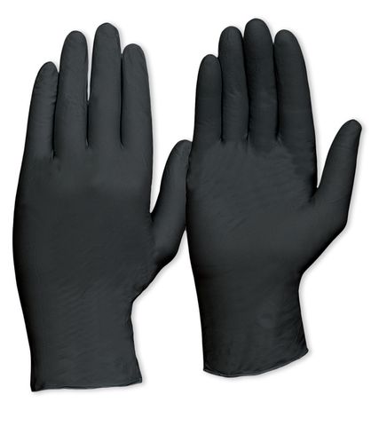 GLOVES NITRILE BLACK H/D POWDER FREE XL (BOX 100)