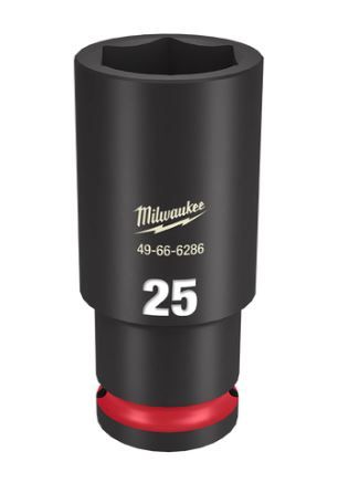 SOCKET IMP MILW SHOCKWAVE 1/2" DR DEEP 25MM (PCE)