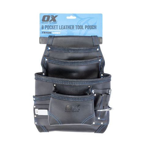 HOLDER TOOL POUCH BLACK LEATHER 8 POCKET OX