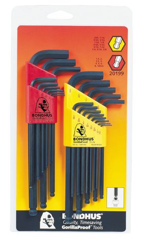 ALLEN KEY SET BONDHUS BALL END SAE/METRIC (PACK)