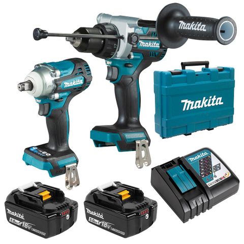 DRILL+IMP WRENCH MAKITA 18V B/LESS DLX2419T (2PCE)