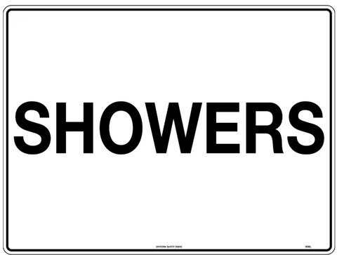 SIGN SHOWERS 300X225MM POLY
