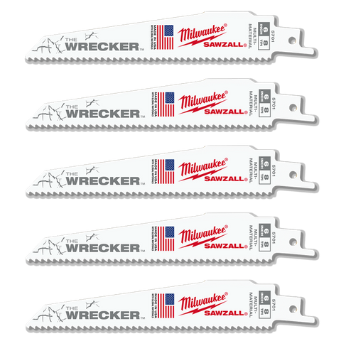SAWZALL BLADE WREK DEMO MILW 7/11 TPI 150MM(PK5)