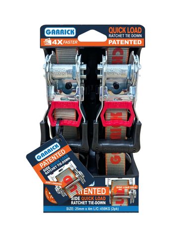 RATCHET TIE DOWN GARRICK 25MMX4M 450KG