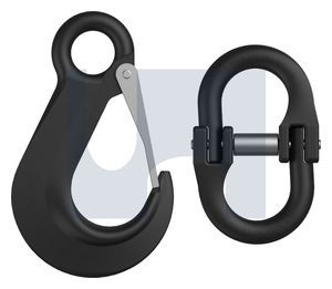 VEHICLE CHAIN SAFETY HOOK 2.5T SET G80 6MM BLK