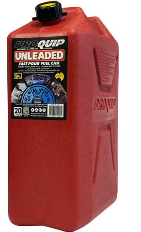 JERRY CAN PETROL PLASTIC 20L RED PROQUIP