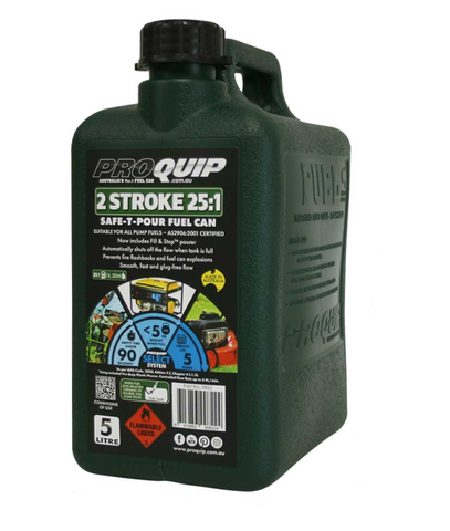 JERRY CAN FUEL PLASTIC 5L SAFET POUR GREEN PROQUIP