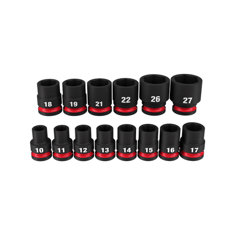 SOCKET SET IMP MILW SHOCKWAVE 1/2" DR MET 14PC