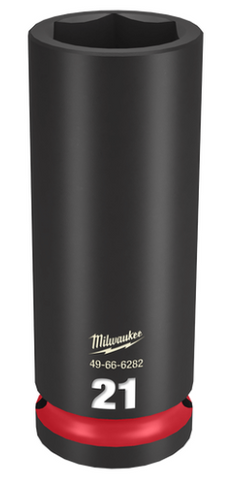 SOCKET IMP MILW SHOCKWAVE 1/2" DR DEEP 21MM (PCE)