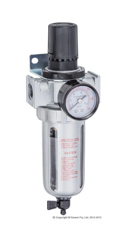 FILTER REGULATOR AIR 1/2"BSP W/- GAUGE & BRKT
