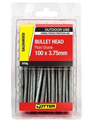 NAIL BULLET BRIGHT  100X3.75MM  (500G PACK)