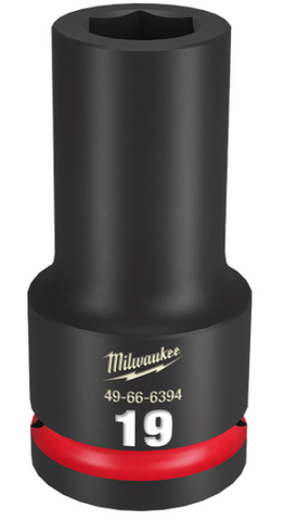 SOCKET IMP MILW SHOCKWAVE 3/4" DR DEEP 19MM (PCE)