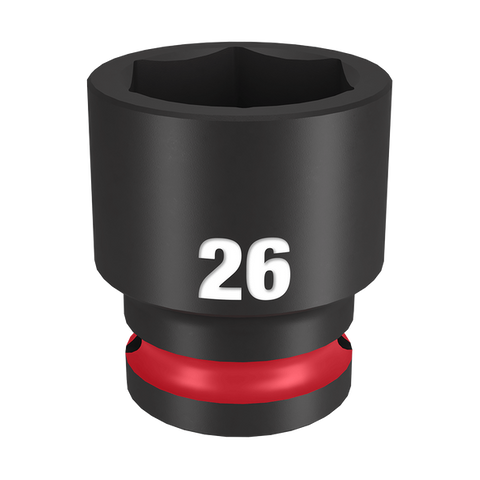 SOCKET IMP MILW SHOCKWAVE 1/2" DR STD 26MM (PCE)