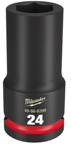 SOCKET IMP MILW SHOCKWAVE 3/4" DR DEEP 24MM (PCE)