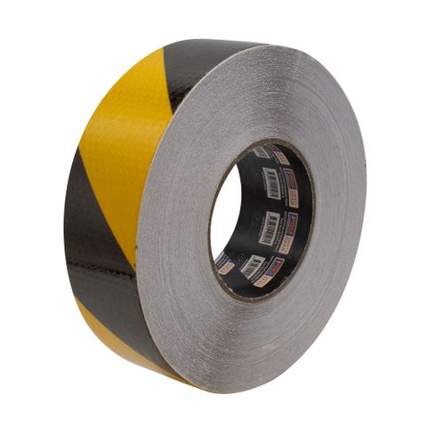 TAPE REFLECTIVE 50MM X 50MT YELLOW/BLACK (ROLL)