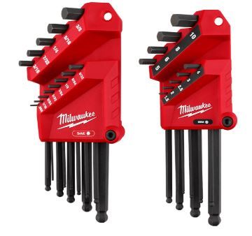 HEX KEY SET L-STYLE W/BALL END SAE/MTRIC MILW 22PC