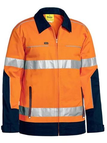 JACKET DRILL BISLEY ORG/NVY TAPED BJ6917T XL